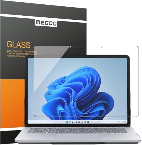 MEGOO Surface Laptop Studio 2/1 Displayschutzfolie (14,4 Zoll), Härtegrad 9H, kratzfest, einfache Installation, gehärtetes Glas, kompatibel mit Surface Slim Pen 2