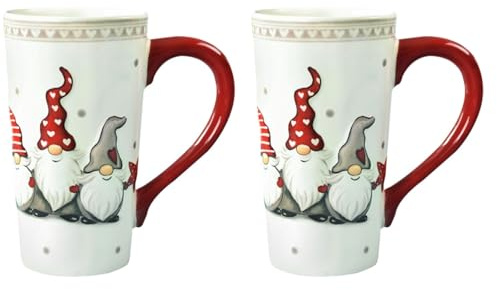 2Stücke Weihnachtstasse Weihnachtsgeschirr set: Keramik Weihnachtstassen Christmas Mug Groß Weihnachtsbecher Weihnachts Porzellan Christmas Tasse for Kaffeekapazität Weihnachten Latte