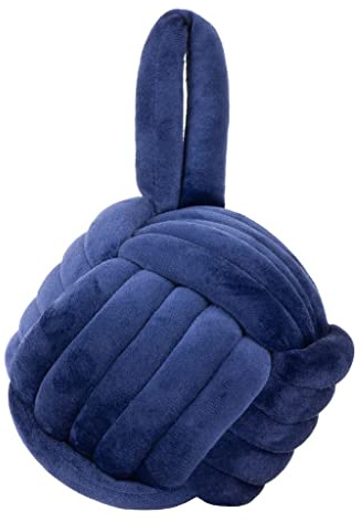 furn. Knot Entwined Velvet Doorstop, Navy