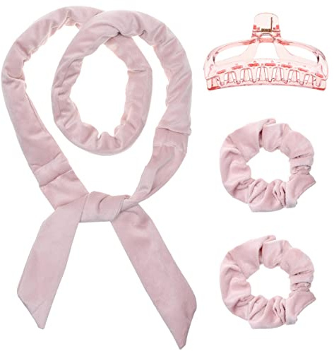 Eco-Fused Bandeau pour bigoudi sans chaleur - Ruban à friser long en velours pour cheveux dans lequel vous pouvez dormir - Kit d'outils de coiffure doux sans chaleur