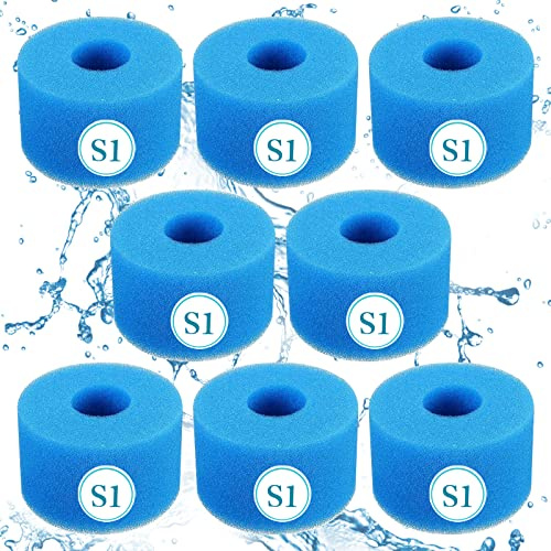 KGIHPC Schwammkartusche Typ S1 Filter,Schwimmbad Filter Schaum Schwamm, Wiederverwendbare Filterkartusche(8 Stück)