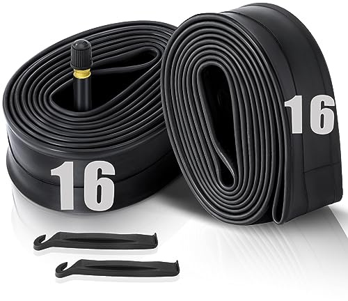 Hydencamm Fahrradschläuche für Kinderfahrräder, 40,6 cm (16 Zoll), passend für 1,75/1,95/2,125 mit 32 mm Schrader-Ventil, 40,6 cm x 1,75/2,125 Reifenschlauch mit 2 Hebeln