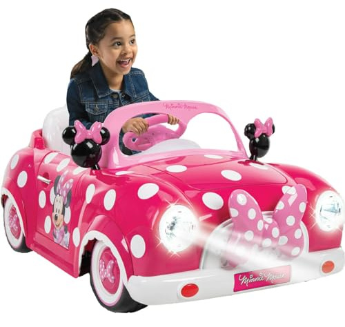 Huffy Disney Minnie Mouse Girls Electric Ride On Car - 6v Battery Powered Motorised Car Fun + Sounds + Lights, Pink