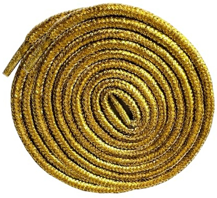 BupiMufi Cordones redondos metálicos brillantes cordones redondos Bling para botas zapatos deportivos 115-140 cm, dorado, 115cm/45Inch