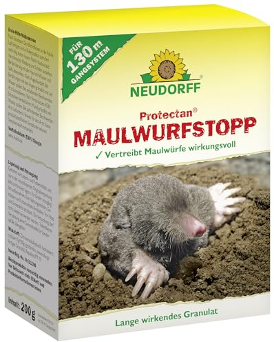 Neudorff Protectan MaulwurfStopp – Vertreibt Maulwürfe wirkungsvoll mit speziellen Duftstoffen für eine Sofort- und Langzeitwirkung, 200 g