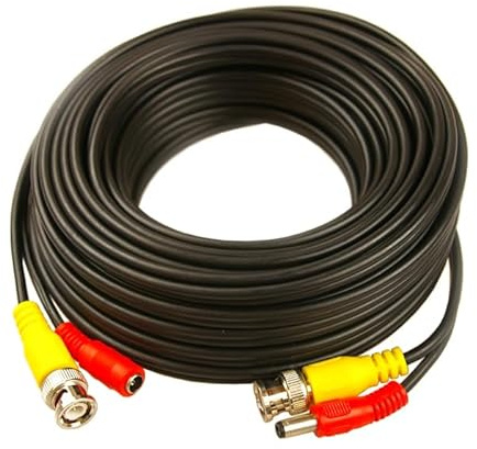 JUSTOP CCTV BNC Cable, Video And Power 2-in-1, Supports 2MP/5MP/8MP 1080P And 4K Cameras and DVRs, CCTV Extension Lead (20M)