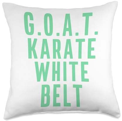 GOAT Karate White Belt Martial Arts Greatest of All Time Throw Pillow