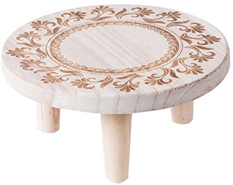 Blumenständer aus Holz, Blumenbank, Pflanzenständer für das Wohnzimmer, runder, rustikaler Hocker, Blumentopfhalter, moderner, dekorativer Pflanzenständer für den Innen- und Außenbereich zu