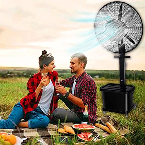 Preferspace Exterior Ventilador de pie nebulizador Oscilante 90° Ventilador de pie con 42L Tanque y 3 velocidades de enfriamiento, Ventiladores al aire libre para patio exterior