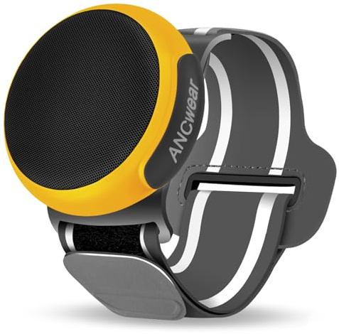 ANCwear Wearable Bluetooth Speaker with Clip, 3-Way Portable Mini Speaker | 60g wearable speaker for work, walking and travel with wristband, clip and hanger, IPX6 splash resistance and 9.5H playtime