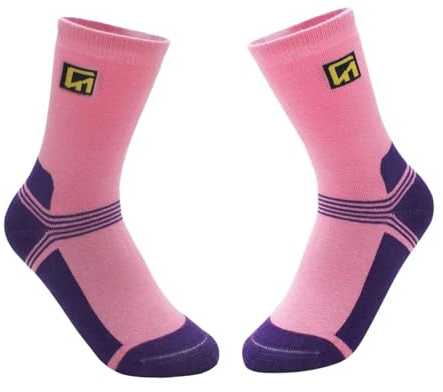 Oshhni Calcetines de Patinaje sobre Hielo Medias Altas para niños Niños para Patines de Hielo Calcetines de Patinaje artístico de algodón para Estudiantes, Pink S