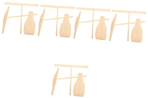 Amosfun 5sets Wooden Pancake Flipper Spatula Crepe Spreader for Pancake Making Professional Kitchen Tool Easy Flipper for Breakfast