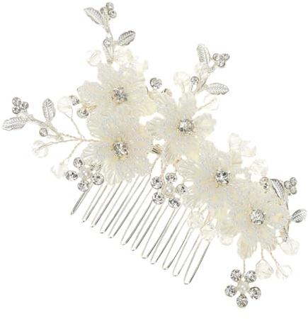 FRCOLOR Tocado De Novia Peineta Floral Accesorio Para El Cabello Lateral Adornos Para El Cabello Para Fiesta De Boda Para Novia