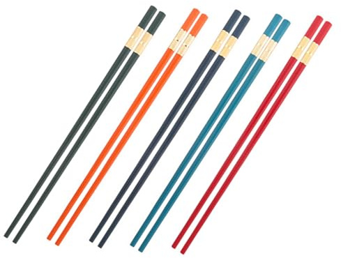 MAGICLULU Palillos Superficie Lisa y Redonda Antideslizantes Reutilizables de Estilo Japonés 5 Pares Fabricados en Polipropileno y Fibra de Vidrio para Hotel y Familias