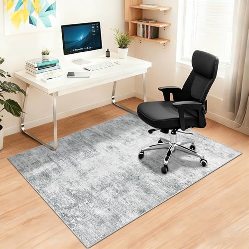 Capslpad - Tapis de chaise de bureau pour plancher en bois dur - 120x150 cm - Antidérapant moderne abstrait - Tapis de chaise multi-usage à poils courts - Protection de sol pour tapis - Tapis de