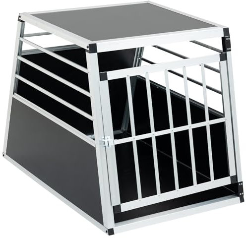 Aluminium Hundetransportbox XXL, 65x91x69 cm (LxBxH) – Reisebox für Auto, Flugzeug und Zuhause – Ideal für Hunde und Katzen, Schwarz