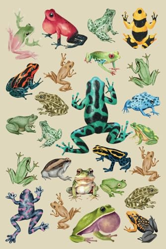 Frogs: 6 X 9, 120 Pages, Lined, Notebook, Paperback, For Note Taking, Work, School, Travel