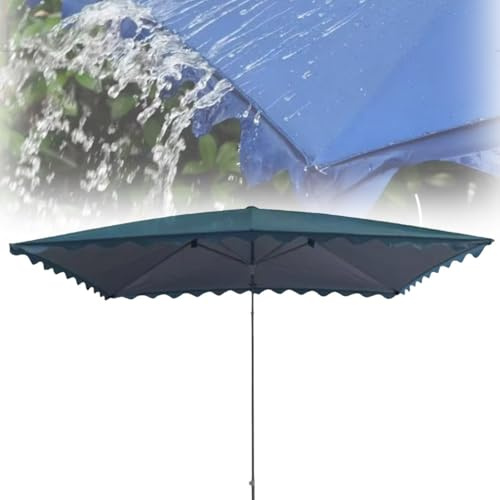 Marktschirm, wasserdicht, rechteckig, Terrassenschirm, 3,5 x 2 m, für Garten, Strand, Pool, Grün, perfekt für Sonnenschutz und Entspannung