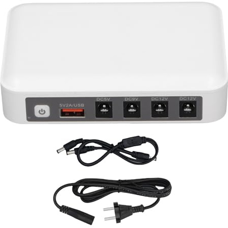 Msiud Mini Ups, Alimentazione Ininterrotto 6000Mah Backup Backup Home Small Ups con Uscita USB 5V DC 9V 12V Protector 12V Compact per il Moderno Wifi Modem Telefono LED LED (Plug 220v)