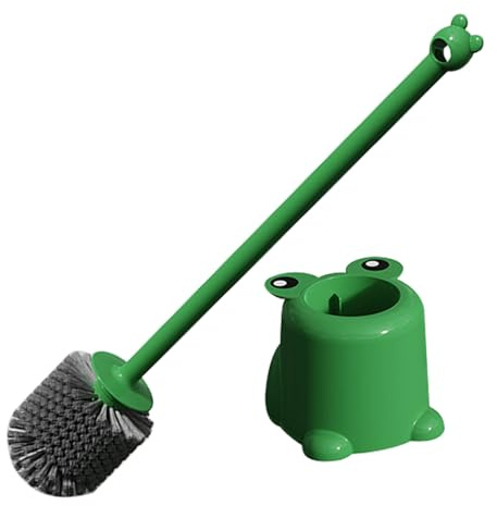 LOLIPPYY Klobürste Witzig in Froschform Toilettenbürste mit Halter aus Pp Weichen Borsten und Langem Stiel für Wc Bad und Hotel