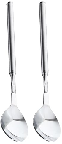 Juego de 2 tenedores extensibles de acero inoxidable, cuchara telescópica, cubiertos largos para barbacoa, camping y comidas diarias, tenedor telescópico de acero inoxidable