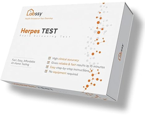 Labssy Herpes Schnelltest für Zuhause – HSV-1 & HSV-2 Selbsttest (Bluttest) – Ergebnis in 15 Min – CE-zertifiziert – Anonymer Heimtest