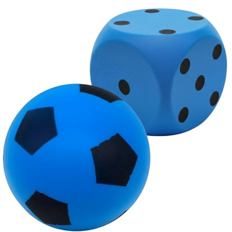 alldoro Schaumstoffball & Schaumstoffwürfel Set, extra weich & leise | Softball Ø 20 cm & Würfel 15 cm, extra weich & leise, ideal als Geschenk für Kinder, Für Kinder ab 3 Jahre, Indoor & Outdoor