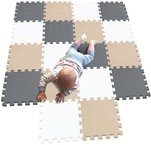 MQIAOHAM® 18 Stücke Baby puzzelmatten für Babys spielmatte Kinder puzzlematte Teppich G301018-101110112