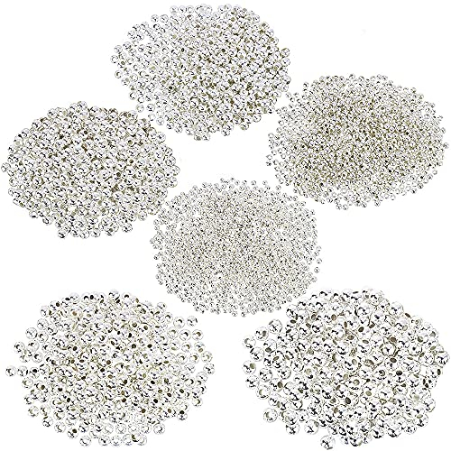 3000 Stück versilberte glatte runde Metallperlen Abstandshalter Perlen Crimpperlen Klemme Ende Stopper Perlen verschiedene Größen 2-6 mm für Schmuckherstellung