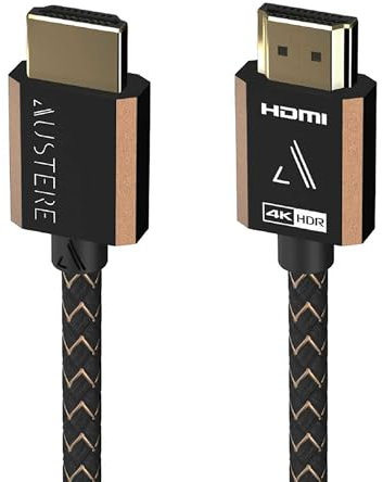 AUSTERE III Series 4K HDMI Cable 2.5m Premium Certified HDMI, 4K HDR, 18Gbps for 4K60, High Fidelity ARC, Gold Contacts & High Flex Cable