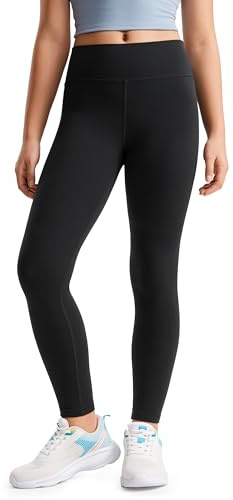CRZ YOGA Girls Butterluxe Full Length Yoga Leggings - Athletic Sports Casual Pants High Waist Tights Kids Teen Black Large