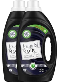 2er Pack Burti Noir Feinwaschmittel flüssig (2 x 1,45l) - mit Black-Control-System für schwarze & dunkle Textilien, schont die Fasern & schützt die Farben ohne Mikroplastik, für ca. 52 Waschladungen