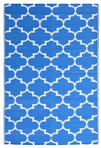 vidaXL Alfombra de Exterior Jardín Patio Terraza Balcón Salón Sala de Estar Piscina Decoración Adorno Alfombrilla Suelo PP Azul 120x180 cm