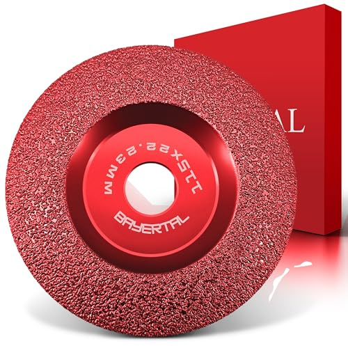 BAYERTAL® Disco de desbaste diamantado curvado 115 mm x 22,23 – Para granito, mármol, piedra, azulejos – Disco diamantado – Revestido con diamantes industriales – Copa de desbaste Ø 115 mm