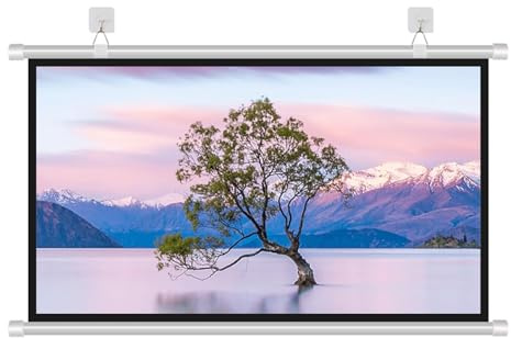 écran de Projection, Écran de Projection déroulant 16:9/4:3 Blanc, Plusieurs Tailles, Montage Mural, intérieur et extérieur(0.16875,72)