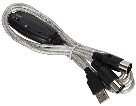 Ausla Cavo MIDI USB INOUT, Cavo Adattatore per Tastiera Musicale, Plug and Play per PC, 16 MIDI, Ideale per Musicisti