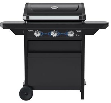 Campingaz Barbecue a Gas Compact 3L Dualgas | 7,5 kW | Carrello Grill a Gas con 3 bruciatori | Sistema a Doppia Alimentazione: Gas Naturale e GPL | Coperchio con termometro | Vassoio raccogli Grasso