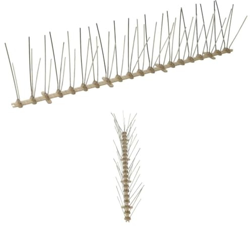 Nqyjm Set di 20 punte repellenti per uccelli, 10 m, in plastica, 5 file di punte, protezione per piccioni e griglia di protezione per uccelli, per balconi, travi del tetto, giardino, davanzale