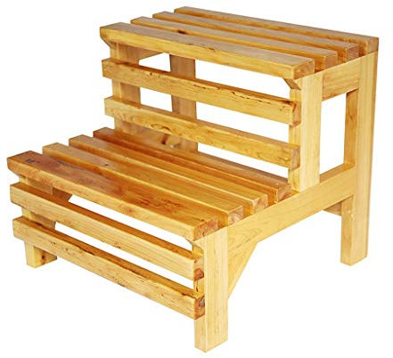 Klapptreppe Klappstufen Klapptritt Stufenleiter Trittleiter 2 Stufen aus Holz leichte, tragbarer Haushalt für Kind Erwachsene für Badezimmer-Bibliothek Startseite - 150kg Kapazität