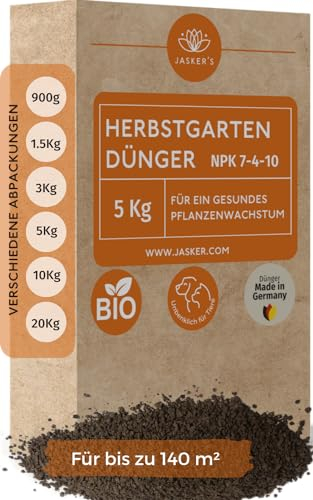 Herbst Pflanzendünger Langzeit-Dünger 5 Kg - 100% Bio Universaldünger & Tierfreundlich - Garten NPK Dünger viel Kalium & Eisen - Blumendünger für Rosen, Hortensien, Rhododendron & Stauden