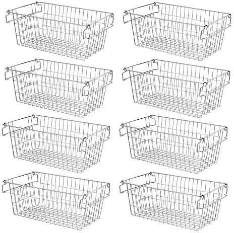 SANNO Freezer Organizer Bins, Stackable Chest Freezer Organizer, Pantry Storage Bins Cubby Bins for Food,Pantry Snack, Vegetable, Potato, Onion,8
