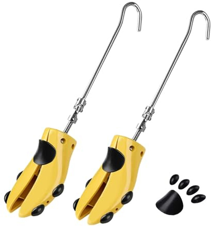 Stiefelspanner für Cowboystiefel, 2 Stück, verstellbarer Stiefeldehner, breitere Stretchbreite für Herren/Damen, breite Füße, Stiefeldehner für Herren, Größe 19,5-33 cm/Damengröße 21,6-33 cm, gelb