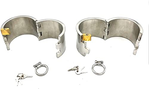ROLOL 1 Paar Edelstahl Metall Fußfesseln, SM Restraint/Fessel Fußschellen Ankle Cuffs System für Paare -Handschellen (Color : Mlae)