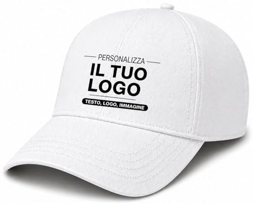 Cappello personalizzato - stampa il tuo cappello personalizzabile - 100% cotone - taglia unica - uomodonna - ideale per feste, regalo, scuola, gite e uso quotidiano.