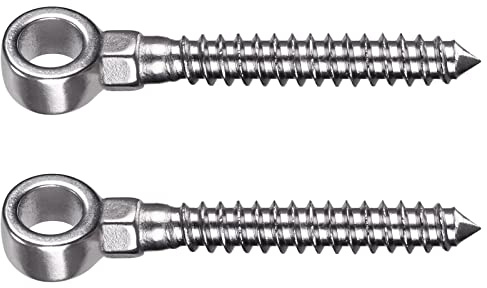 Insaga gångjärn till grind M12, 2-pack kraftiga gårdsgrindskruvögon gångjärn ögonbult i rostfritt stål metallgrindhårdvara med 16 mm hål för trästängsel/trädgårdsgrind/åkergrind/uppfart, 110 mm