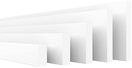 HEXIMO perfiles planos, XPS espuma de poliestireno de paneles de yeso perfiles planos para pared techo acabado tira decorativa construcción techo estuco marco (10,2 metros HFL 5)