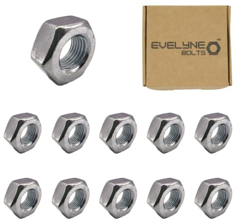 Tuercas hexagonales de acero de rosca fina M10 x 1,00, paquete de 10
