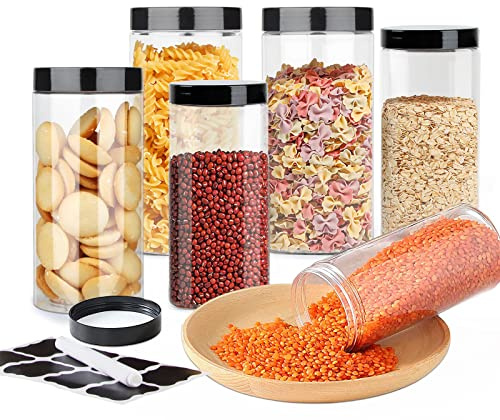 Huanmin Küchen Aufbewahrungsbox, 6-teilig mit Deckel - Ideal für Lebensmittel, Cornflakes, Müsli, Mehl & mehr