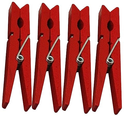 40 Stück Holz-Wäscheklammern Wäscheklammern Rot Für Den Täglichen Gebrauch Anhänger Aus
