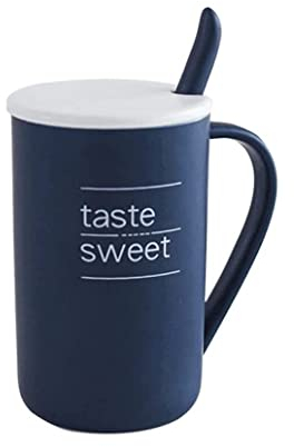 Tazzine Caffè Tazza da Caffè Tazza di Tè Set Di Cucchiai Per Tazza Da Caffè Con Slogan Creativo Con Coperchio Tazza Da Caffè In Ceramica Grande Tazza Da Tè Multifunzionale Tazzine di Caffe Tazze da Ca